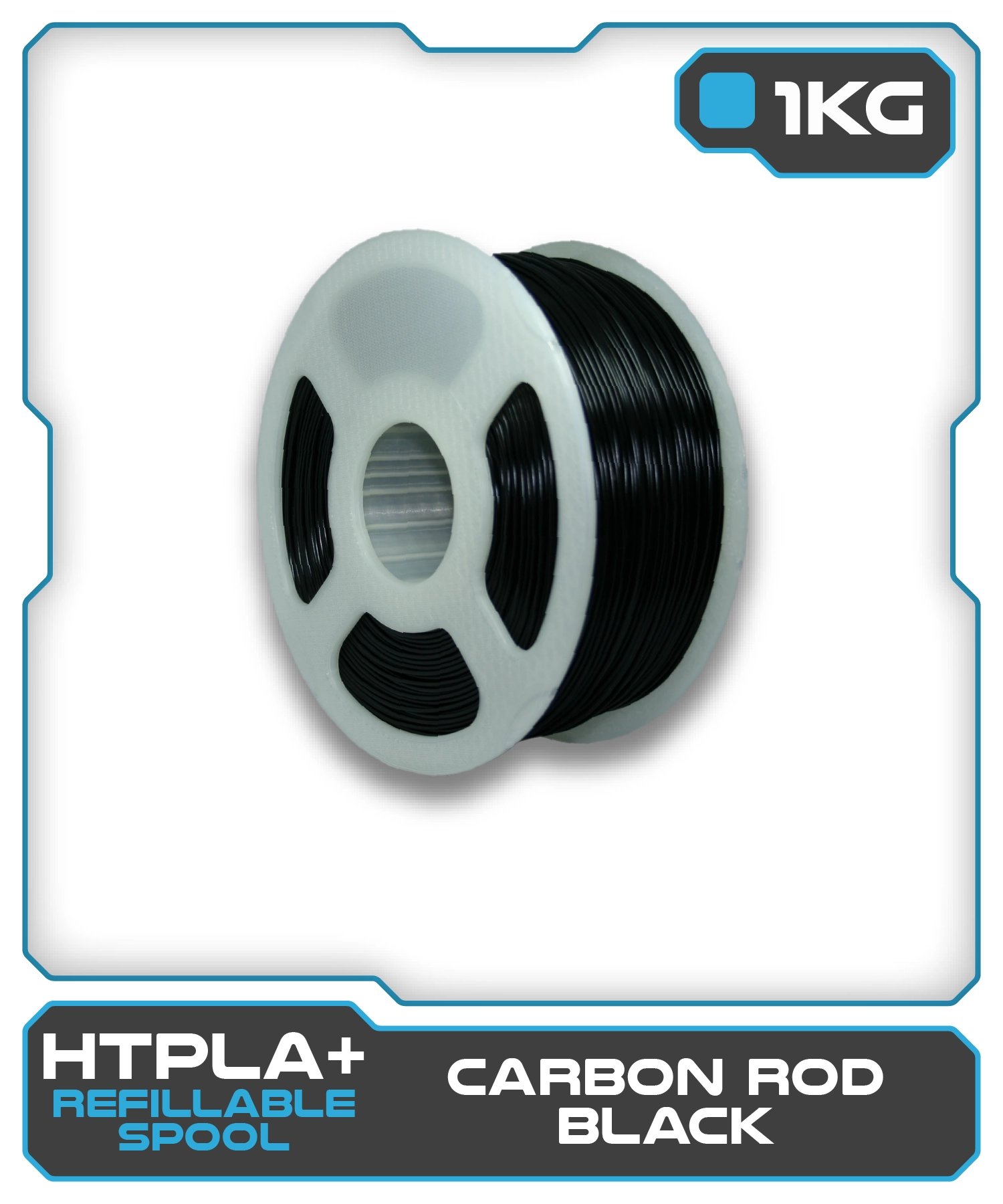 Fusion Filaments  1KG HTPLA+ Filament - Carbon Rod Black