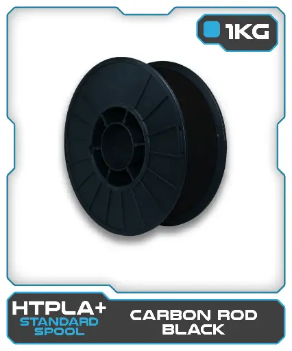 [870175CRB-G1P] 1KG HTPLA+ Filament - Carbon Rod Black